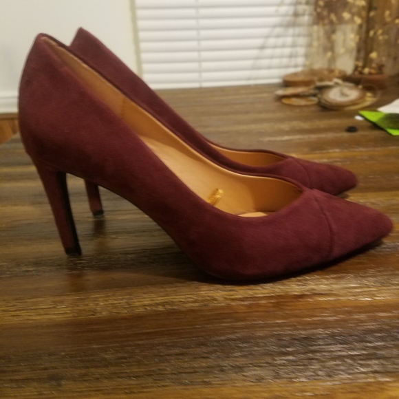 Zara trf burgundy suede heels - Picture 3 of 8